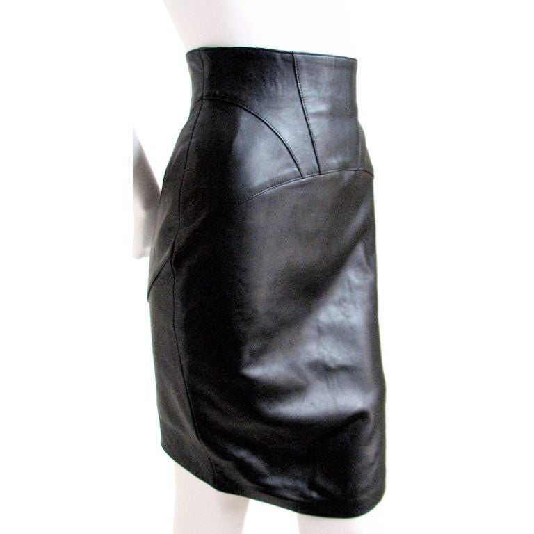 JEAN CLAUDE JITROIS black lambskin corset skirt at 1stdibs