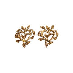 Vintage CHRISTIAN LACROIX gilt 
twisted vine
 earrings