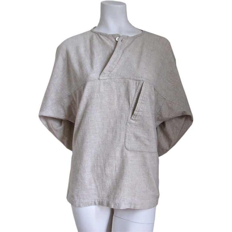 ISSEY MIYAKE 'Plantation' shirt with asymmetrical pocket