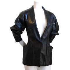 Vintage AZZEDINE ALAIA black zippered leather jacket