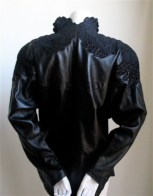 JEAN CLAUDE JITROIS 'winged' black leather jacket