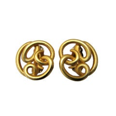 GIVENCHY gilt 
twisted wire
 earrings