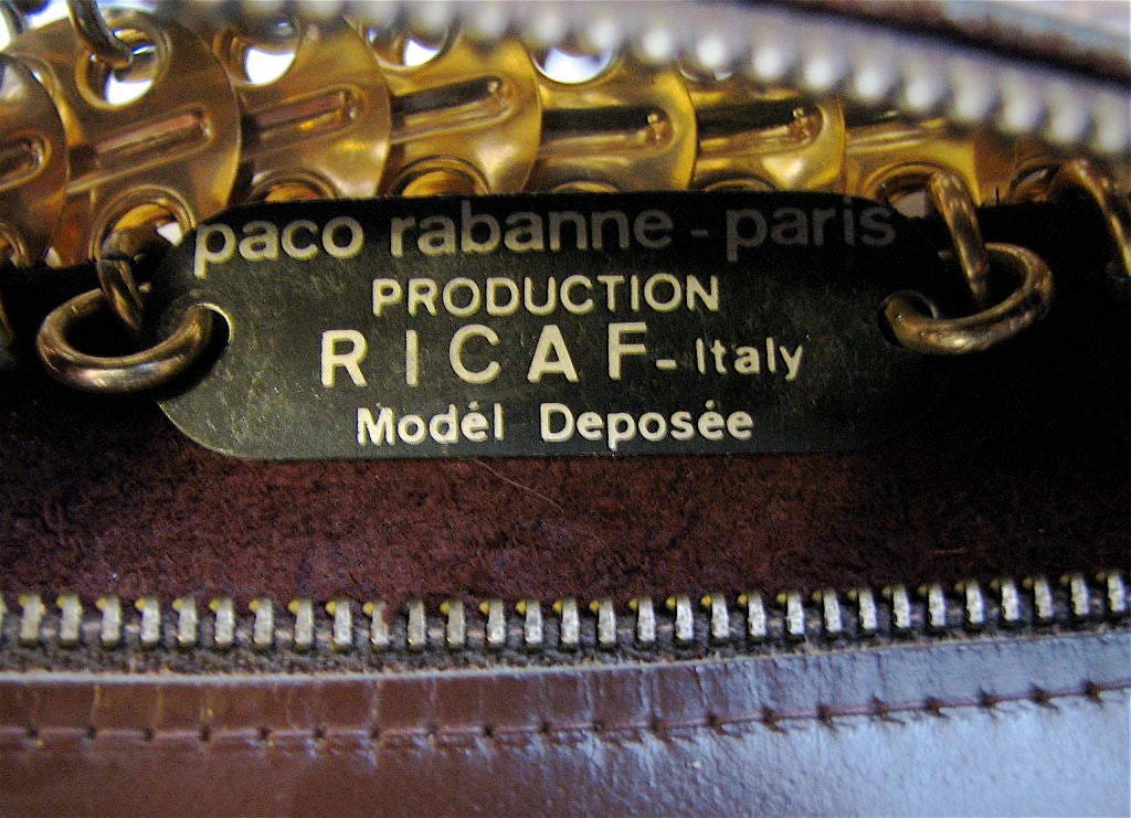 Women's PACO RABANNE gold disc clutch