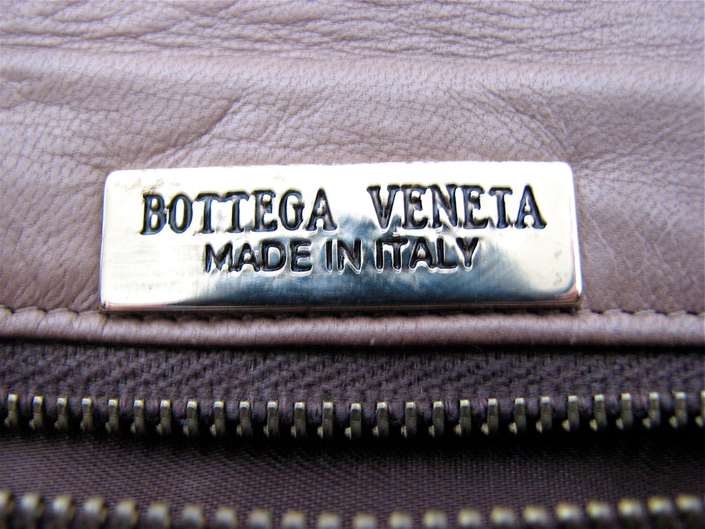 BOTTEGA VENETA taupe woven purse with long strap 1