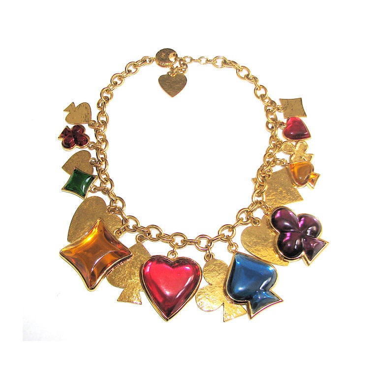 YVES SAINT LAURENT colorful charm necklace