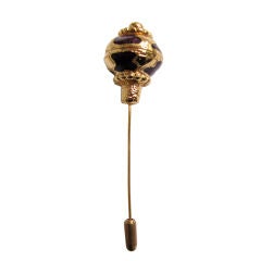 YVES SAINT LAURENT enameled oriental stick pin