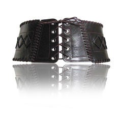 YVES SAINT LAURENT wide leather corset belt