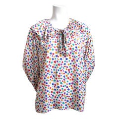 YVES SAINT LAURENT silk top with star print