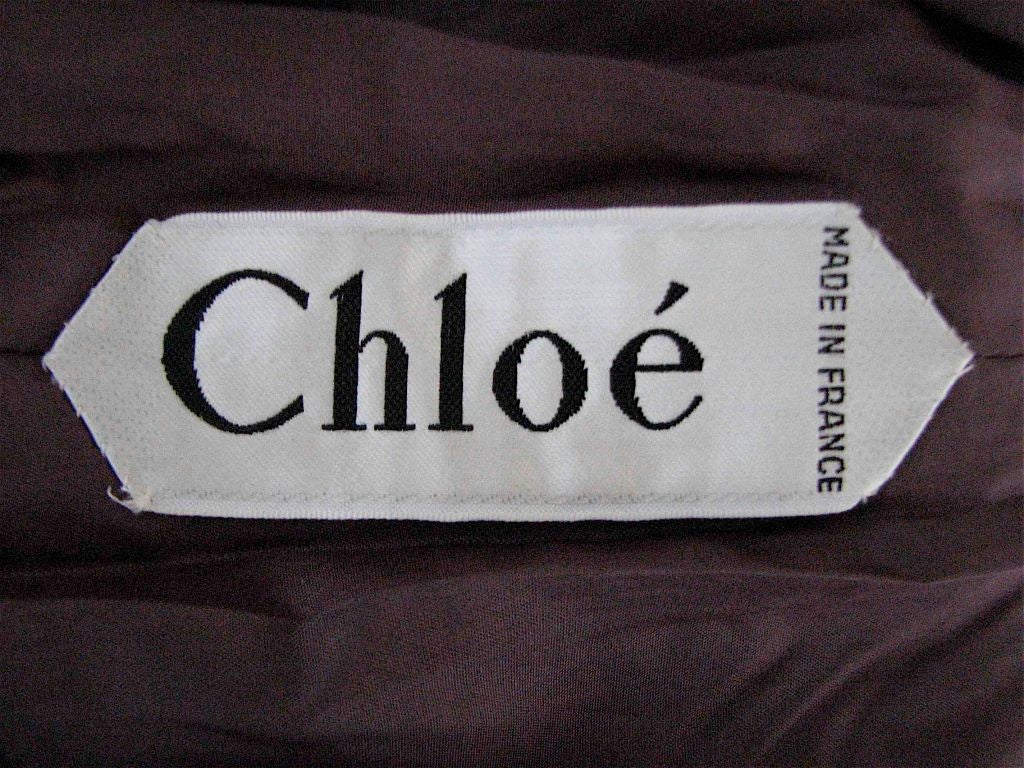 LAGERFELD for CHLOE embroidered charcoal dress with gold trim 2