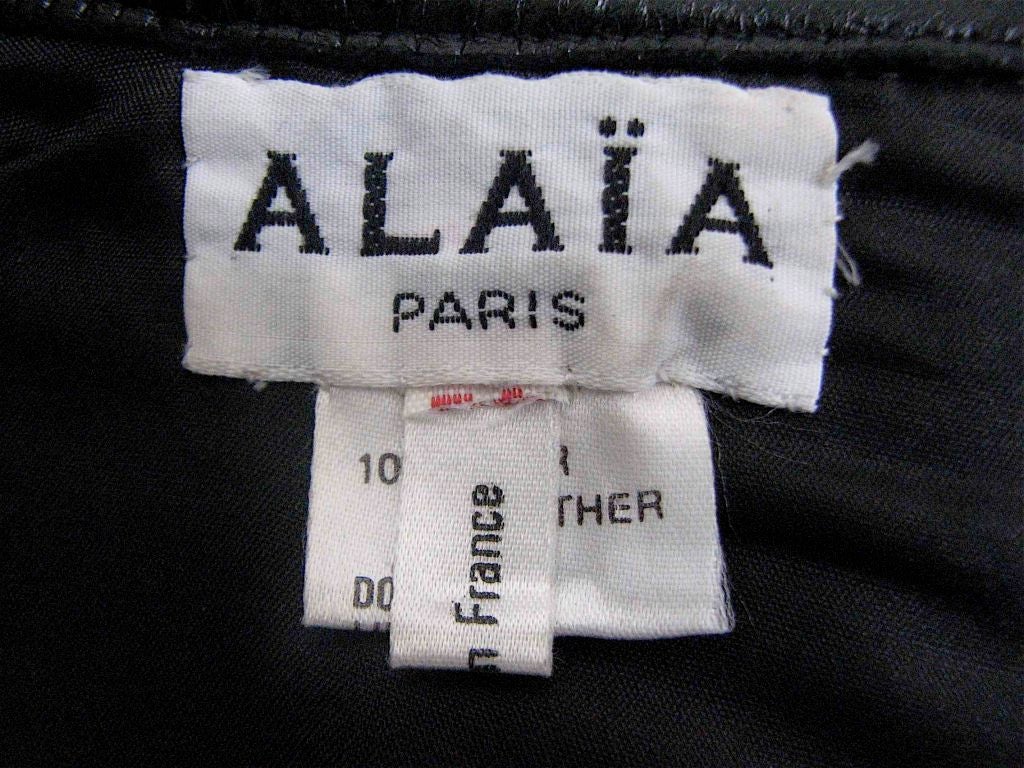 AZZEDINE ALAIA black leather 'seamed' skirt 1