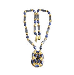 Lalalounis Lapis & Crystal  Pendant Necklace