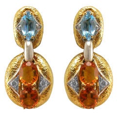 Kuthcinsky Gem Set & Diamond Earclips