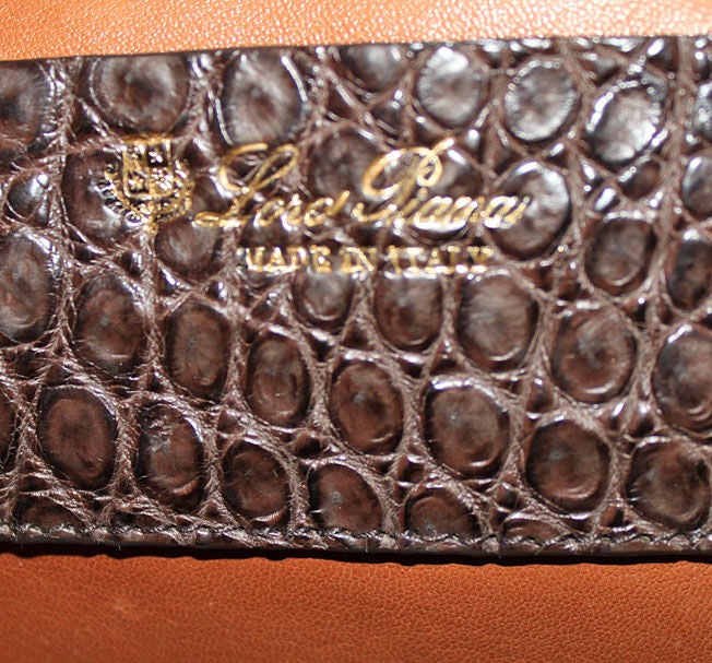 LORO PIANA Brown Crocodile Leather $18.5k Globe Bag 1
