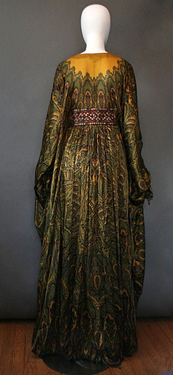 Women's ALEXANDER MCQUEEN Paisley Caftan Gown Dress 40/2-4 NWT