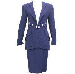 Chanel Numbered Haute Couture Suit w/ Button Chain Details US 8