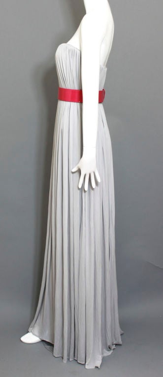 Alexander McQueen Grecian Belted Silk Chiffon Gown 40/6  New