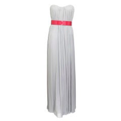 Alexander McQueen Grecian Belted Silk Chiffon Gown 40/6  New