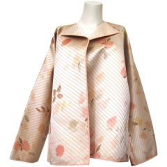 Iconic Vintage Geoffrey Beene Floral Silk Kimono Evening Jacket