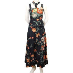 Vintage Thea Porter Couture Rare 1970s Floral Ensemble US 8