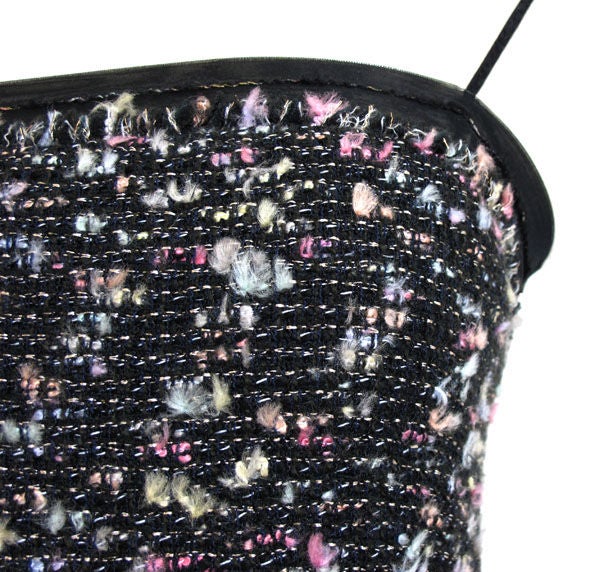 Women's Chanel Black Multi Fantasy Tweed Boucle Ruffle Hem Dress 34 2