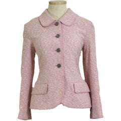 Chanel Pink Boucle Single-Breasted Jacket 36 4
