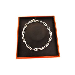 Hermes Chaine D'Ancre Silver Necklace GM New In Box