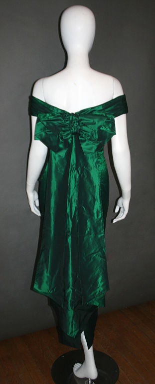 vintage emerald green evening dress