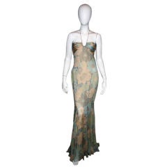 J. MENDEL Silk Floral Chiffon Evening Gown 6