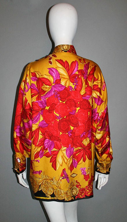Women's GIANNI VERSACE '93 Atelier Silk Blouse 42/8 For Sale