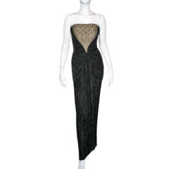 Vintage MARY MCFADDEN COUTURE Vtg Fortuny style silk Evening Gown 4