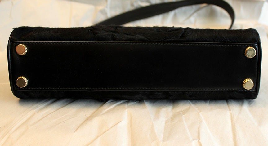 Women's KIESELSTEIN-CORD Black Lamb Fur Leather Handbag