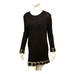 FABRICE Black Jersey Beaded Mini Dress 6