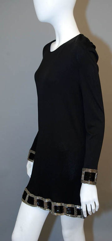 FABRICE Black Jersey Beaded Mini Dress 6