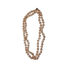 CHANEL '81 Faux Pink Pearl Long Necklace Sautoir