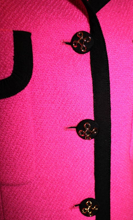 pink and black chanel suit