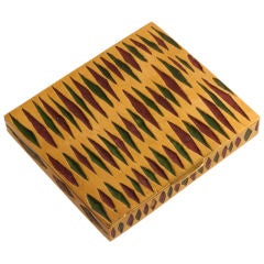 Line Vautrin cigarette box with enamelled sides and cover.
