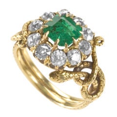 Antique Victorian Snake Emerald Ring