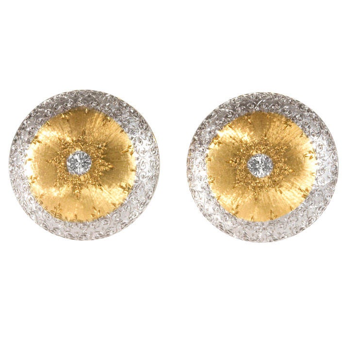 Buccellati Yellow and White Gold Earrings