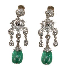 EMERALD AND DIAMOND CHANDELIER EARRINGS