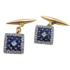 Belle Epoque Sapphire and Diamond Cufflinks