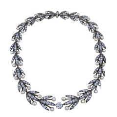 Diamond and Pearl Necklace Attributed to BOUCHERON