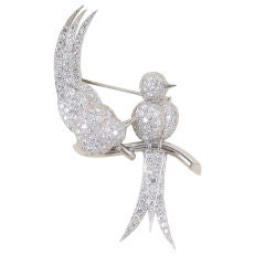 Diamond Birds Brooch