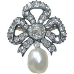 Silver, Gold, Diamond and Pearl Brooch