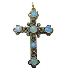Opal & Diamond Cross