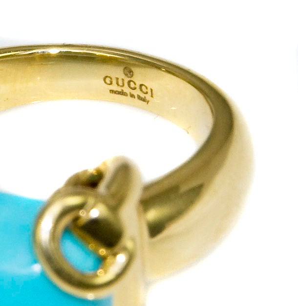 Moderner 18K und Türkis Ring von Gucci (Zeitgenössisch)