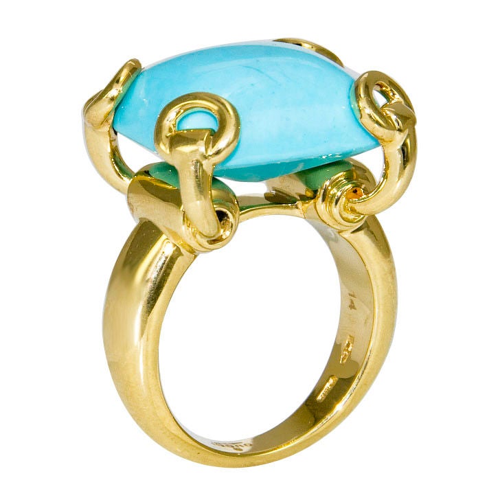 Moderner 18K und Türkis Ring von Gucci Damen