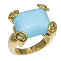 Modern 18K and Turquoise Ring by Gucci