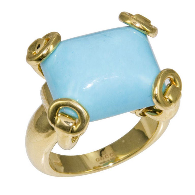 Moderner 18K und Türkis Ring von Gucci