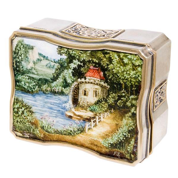 Sterling, 14K and Ivory Miniture Box by Verdura