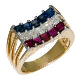 Gem Set Platinum 
18K ring by Oscar Heyman
